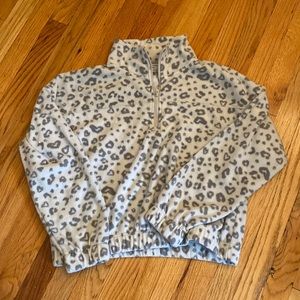 Leopard print quarter zip